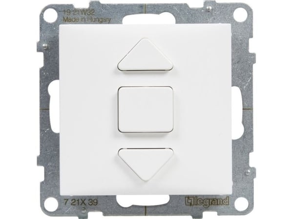 Legrand SUNO - Rullaverhokytkin - 6 AX - 250 V~ - 3-asento: ylös, alas, pysäytys - rullaverhojen suora ohjaus, valkoinen - Legrand 721139 himp