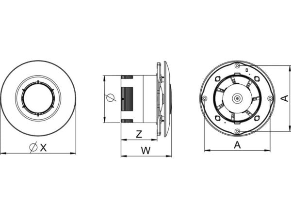 Awenta baderomsventilator Awenta WXS125 Sateo Ø125 mm 135 m³/h 15 W 230 V hvit