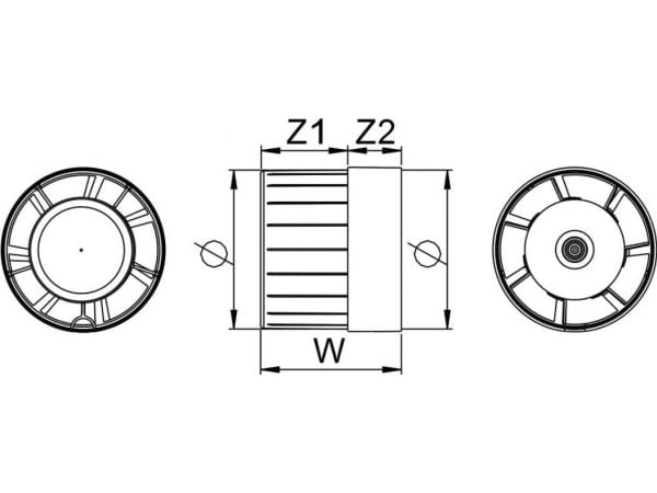 AWENTA Kanavapuhallin Wka fi125 154m3/h 17W 230V valkoinen Awenta WKA125