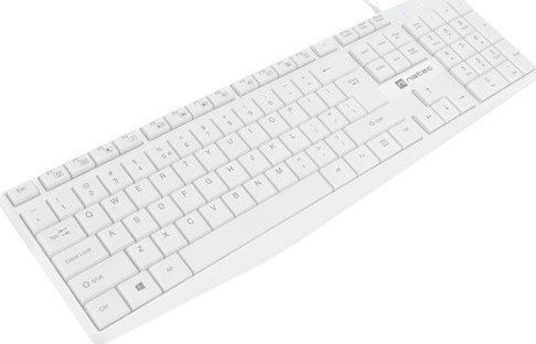 NATEC NAUTILUS, Fullstor (100 %), Kabel, USB, Membrantangentbrytare, QWERTY, Vit