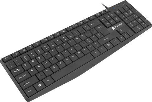 NATEC NAUTILUS, Täysikokoinen (100 %), Langallinen, USB, Kalvokytkin, QWERTY, musta