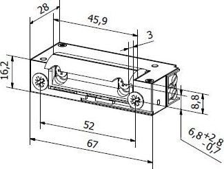 Eura Elektromagnetisk lås XS12U symmetrisk standard 16,5 mm AC/DC