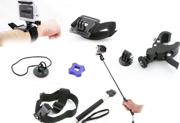 Xrec monterings- og tilbehørsett til GoPro Hero 4 3+ 3 2