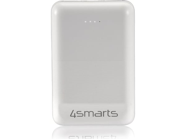4smarts VoltHub Go2 - Strømbank - 10000 mAh - 10.5 watt - 2.1 A - 3 utgangskontakter (USB-C, 2 x USB) - på kabel: USB-C - hvit