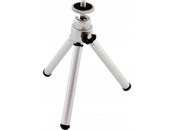 Massa stativ bordstativ 3-faset/120-200 mm sølv m. 3D-hode