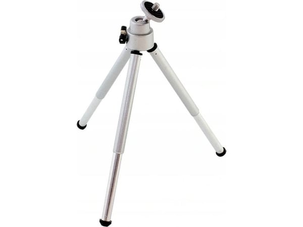Massa stativ bordstativ 3-faset/120-200 mm sølv m. 3D-hode