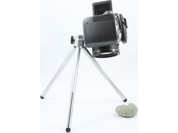 Massa stativ bordstativ 3-faset/120-200 mm sølv m. 3D-hode