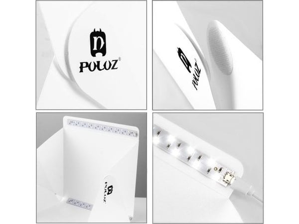 Puluz fototelt/lystelt 22x23x24 cm + 2x LED-lamper + 2x TLo