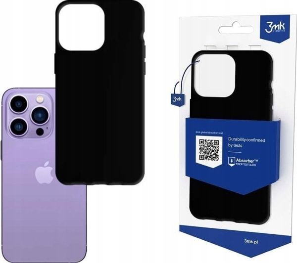 3MK Matt Case, Kotelokuori, Apple, iPhone 14 Pro, 15,5 cm (6.1"), Musta