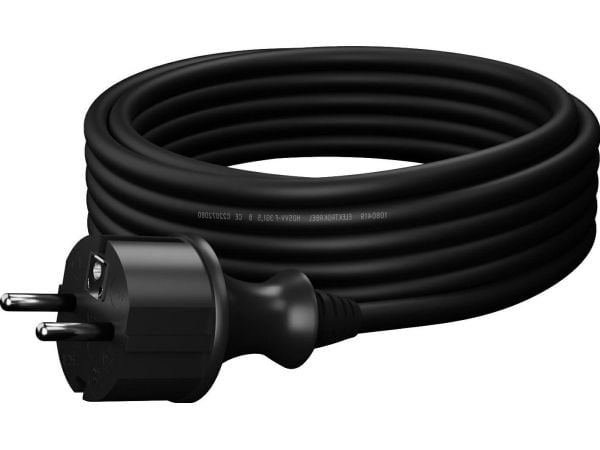 AWTools kabel med støpsel 1,5 m 3x1,5 svart H05VV-F