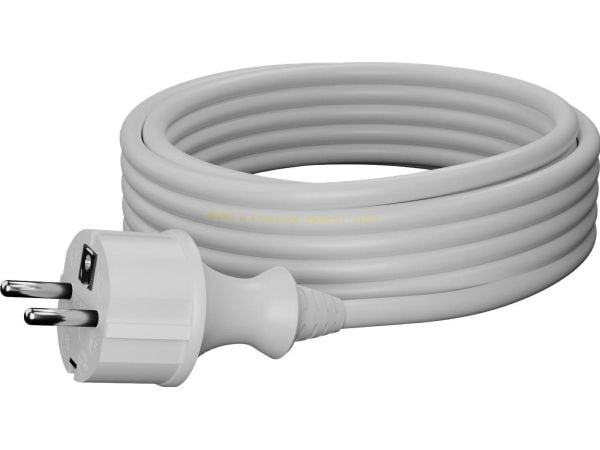 AWTOOLS tilkoblingskabel med støpsel 5 m 2x1,0 hvit H05VV-F