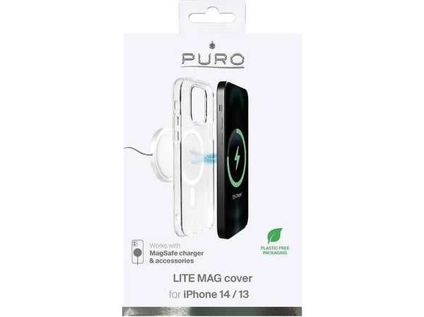 PURO LITE MAG, Etui, Apple, IPhone 14 And IPhone 13, 15,5 cm (6.1"), Gjennomsiktig