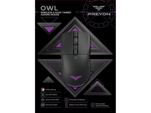 PREYON Owl Wireless Gaming mouse