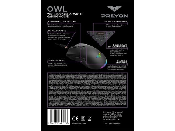 PREYON Owl Wireless Gaming mouse