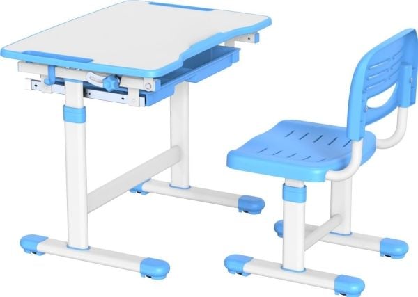 Mozos skrivbord/barnstol med justering (DC-SET-BLUE)