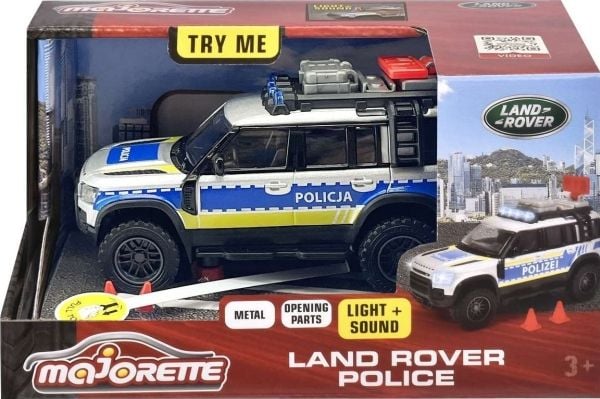 Majorette kjøretøy politi Land Rover lys/lyd