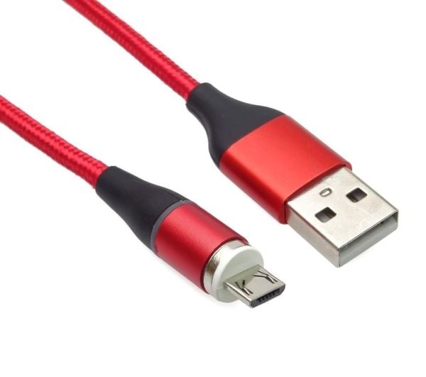 PremiumCord USB-kabel USB-A til microUSB + USB-C 1 m rød