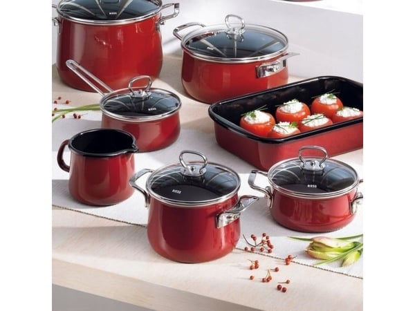 Riess gryte med lokk 24 cm Rosso