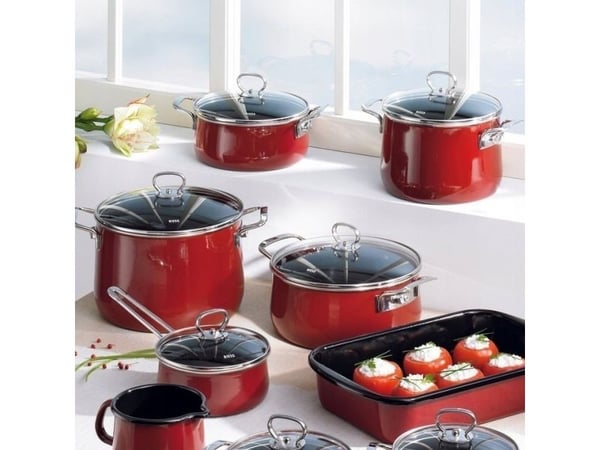 Riess gryte med lokk 24 cm Rosso