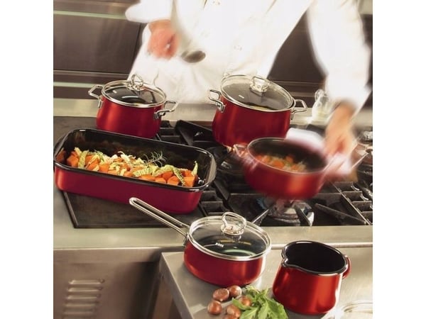 Riess gryte med lokk 24 cm Rosso