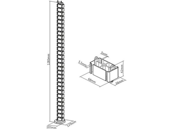WP kabelorganizer/kabelskjuler, regulerbar, hvit, 1,3 m, Powerton