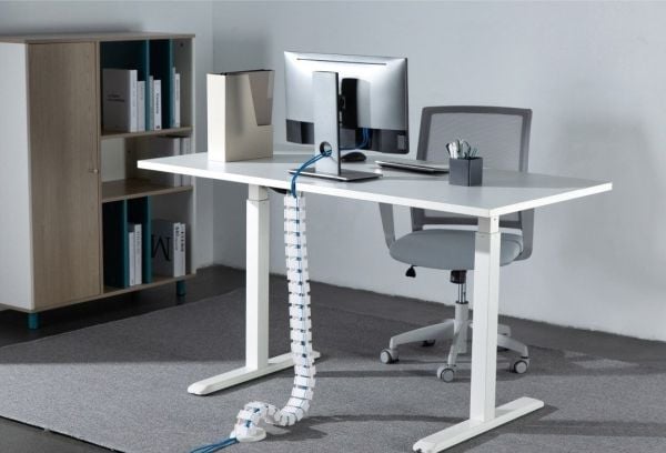 WP kabelorganizer/kabelskjuler, regulerbar, hvit, 1,3 m, Powerton
