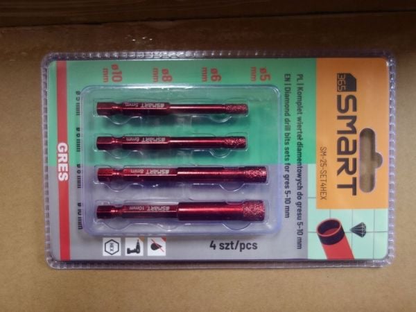 sarja 5-10mm hex timantti laatta reikäsahat 4kpl.