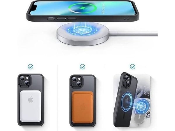 Tech Protect Magmat-beskyttet MagSafe-omslag til Apple iPhone 14 matt svart