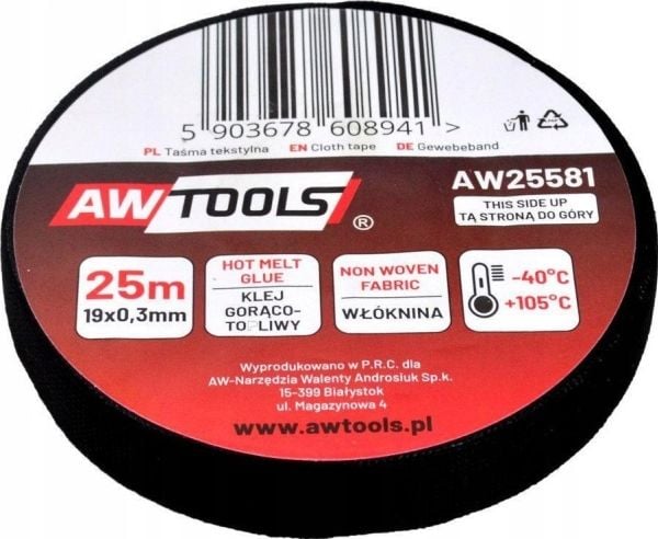 AWTools AW TEKSTIILI-ERISTYSAUMA 19mm x 25m