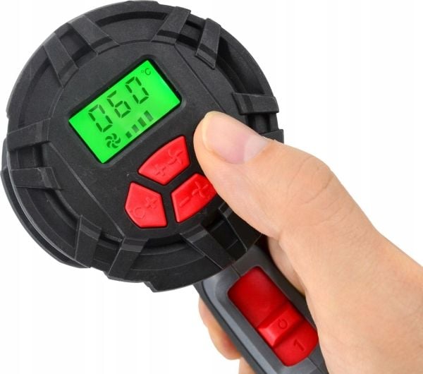 HOOZAR 2000W VARMEBRENNER MED JUSTERING OG TILBEHØR LCD-DISPLAY