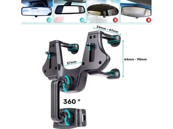 Alogy taustapeili auton puhelimen pidike musta