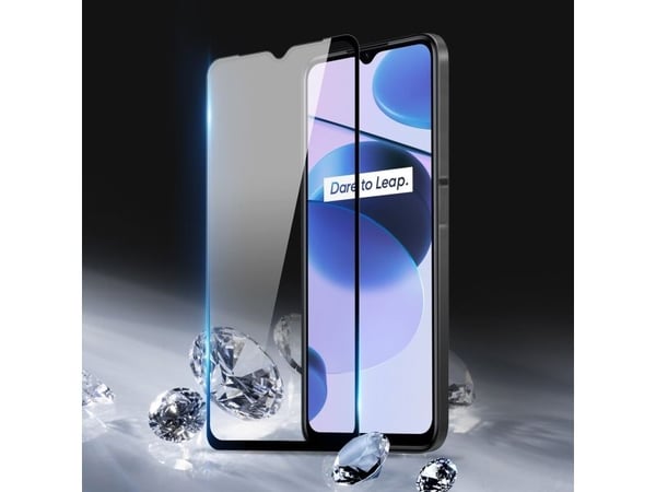 Dux Ducis 9D herdet glass 9H for hele skjermen med rammevennlig til Realme C35 sort