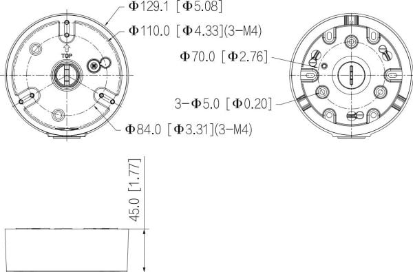 Dahua Technology PFA197R, Kopplingsdosa, Dahua, Vit, Aluminium, 3/4", 129,1 mm