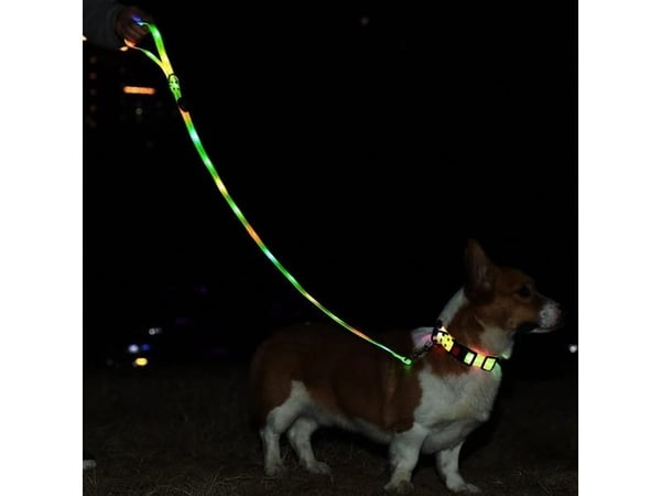 DoggyVillage SIGNAL bånd med farget LED-lys for mellomstore og store hunder, rød