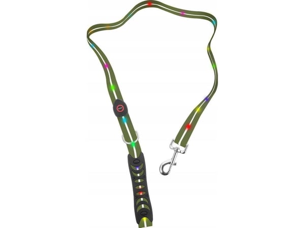 DoggyVillage SIGNAL line med fargerik LED-belysning for mellomstore og store hunder, mørkegrønn