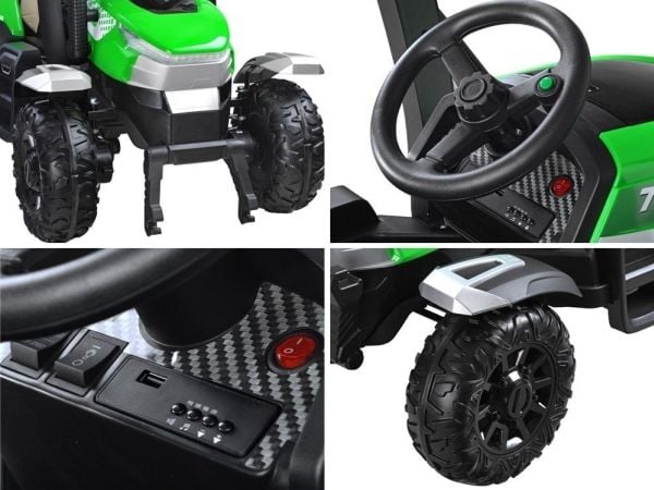 Jokomisiada stor traktor for barn med tilhenger 4x4 med fjernkontroll til forelder PA0266