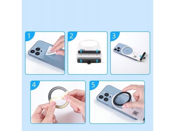 Joyroom sett med metall magnetringer til smarttelefon 2 stk. rosa (JR-Mag-M3)