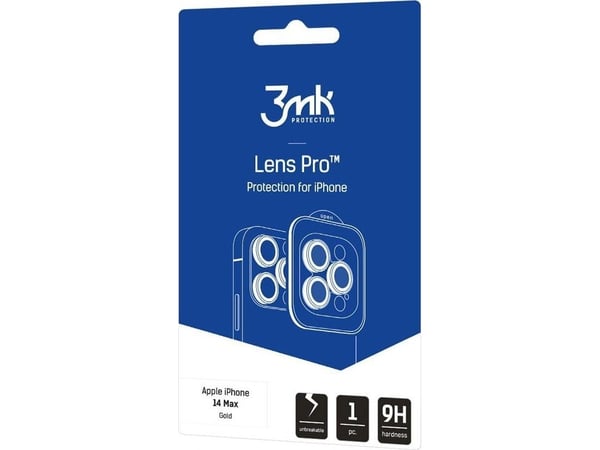 3MK Hybridilasi kameran linssille 3MK Lens Protection Pro Apple iPhone 14 Plus kultainen/kultainen