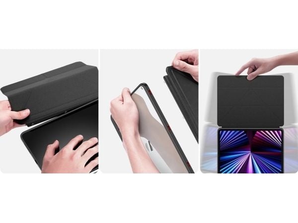 Dux Ducis Magi etui för iPad Pro 11" 2021/2020/2018 / iPad Air (4:e gen) - smart cover med stativ och fack för Apple Pencil - svart