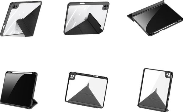 Dux Ducis Magi etui för iPad Pro 11" 2021/2020/2018 / iPad Air (4:e gen) - smart cover med stativ och fack för Apple Pencil - svart