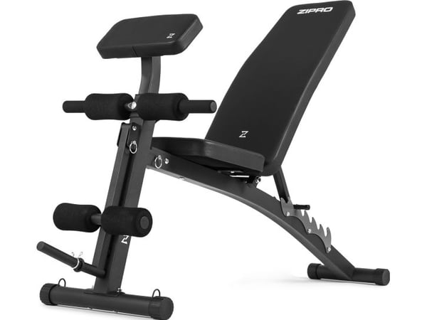 Treningsbenk Volume med benpress og biceps curl støtte