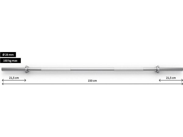 Rett vektstang 150 cm 28 mm