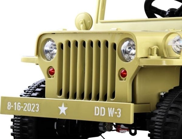 Jokomisiada elektrisk bil militær Willys 4x4 + fjernkontroll