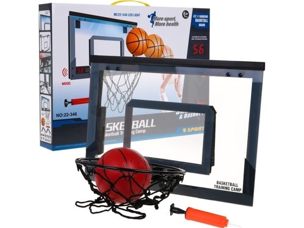 Ramiz Interaktivt basketballspill for barn 6+ Brett med teller + ball + pumpe