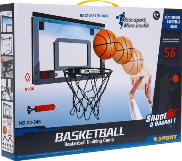 Ramiz Interaktivt basketballspill for barn 6+ Brett med teller + ball + pumpe