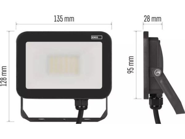 Emos valonheitin Emos Profi LED-valonheitin ZS2622 20W 2200lm 4000K IP65 musta