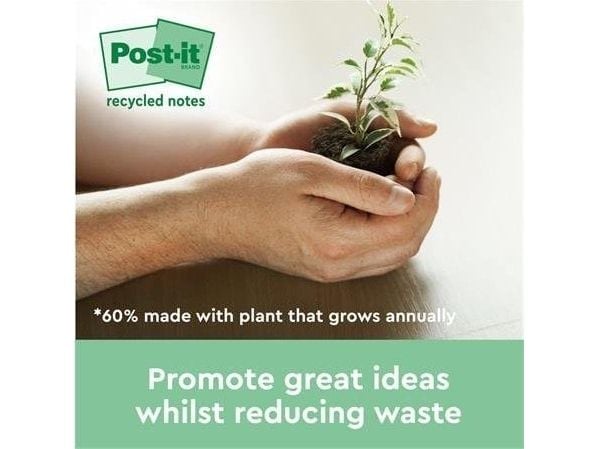 Post-It 654-1RPT, 16 ark, 76 mm, 76 mm, 100 stykker