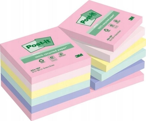 Post-It Notes Pad Tower Pack Pastel Rainbow (Pack 16), 76 x 76 mm