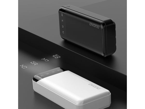 Dudao K6Pro+-black powerbank 20000mAh 10Watt 3xcables sort