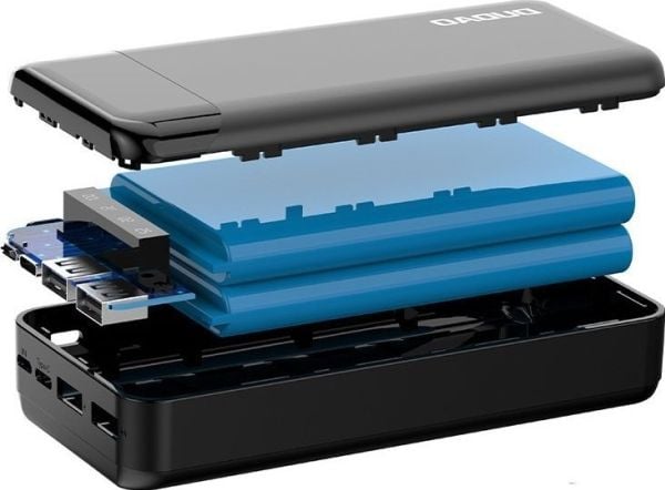 Dudao K6Pro+-black powerbank 20000mAh 10Watt 3xcables sort